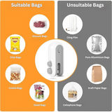 Portable Mini Sealing Machine 2 in 1 USB Rechargeable Magnetic Heat Sealing and Cutting Bag Sealer, Plastic Bag Sealing Machine, Multicolour